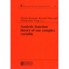 Analytic Function Theory of One Complex Variable