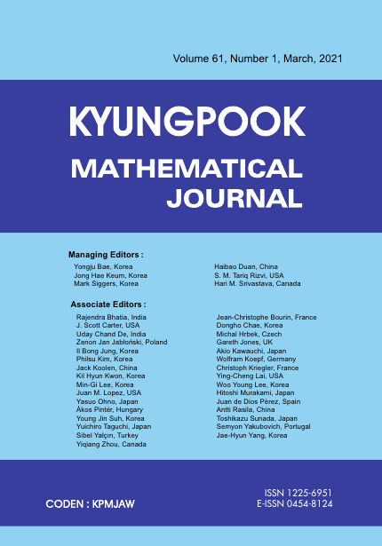 Kyungpook Mathematical Journal  Volume 61